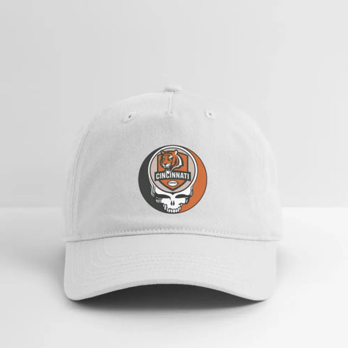 Cincinnati Bengals Grateful Dead Stealie Dad Hat - white